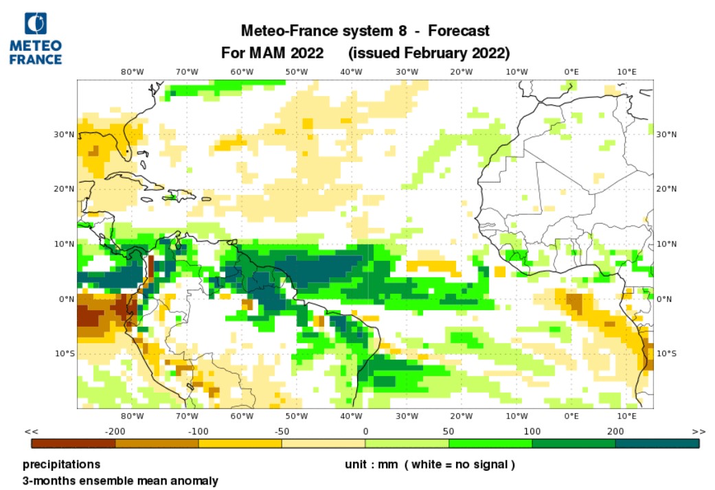 Précipitations pour mars-avril-mai 2022