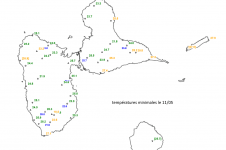 tempértures minimales du 11 mai 2024