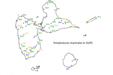 Températures maximales le 10 mai 2024