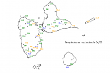 Températures maximales le 04 mai 2024