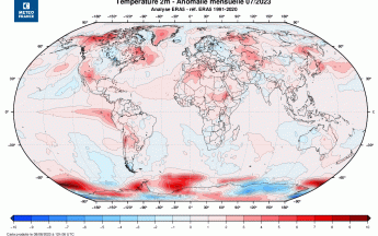 Anomalies températures Juillet 2023