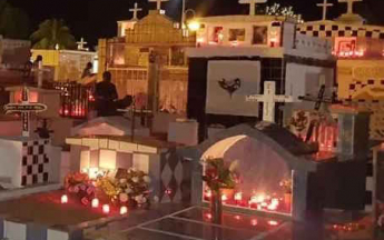 Cimetière de Morne-à-l'Eau à la toussaint