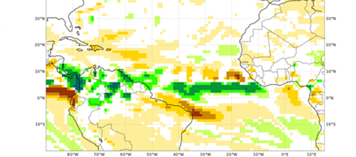 Prévision d'anomalies de précipitations de Mai à Juillet 2021