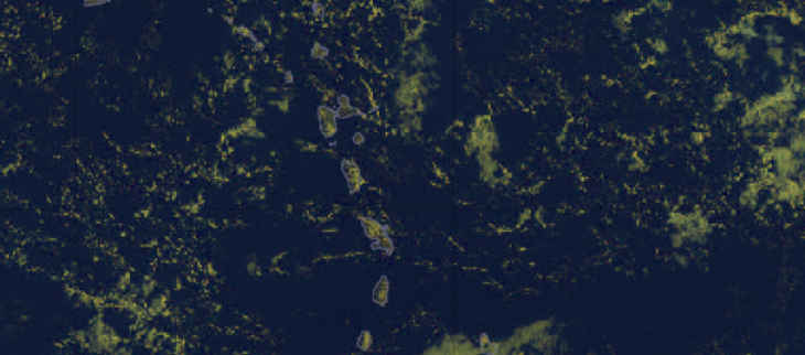 Images colorées du GOES16 le 28 janvier 2025 à 12 utc