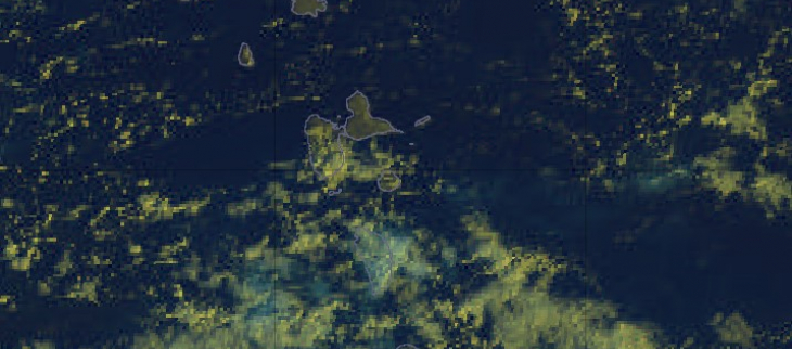 Images colorées du GOES le 25 décembre à 12h UTC