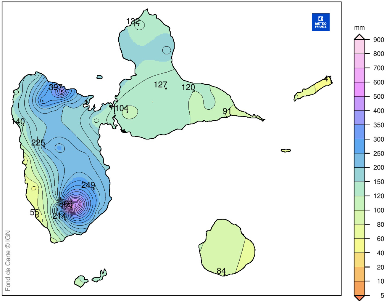 Précipitations quotidiennes à Les Abymes Le Raizet