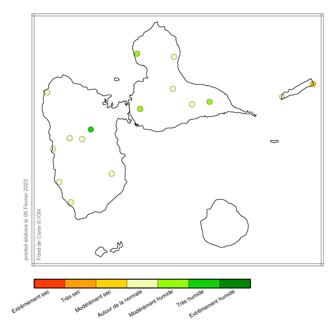 Etat pluviométrique en Guadeloupe