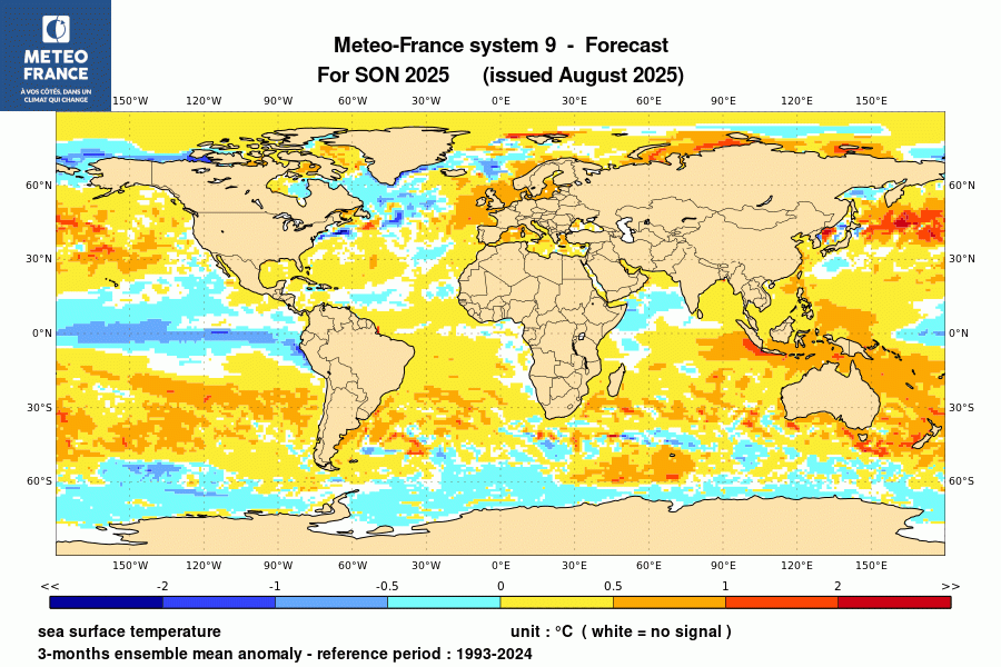 Prévision de l'anomalie de température de surface océanique