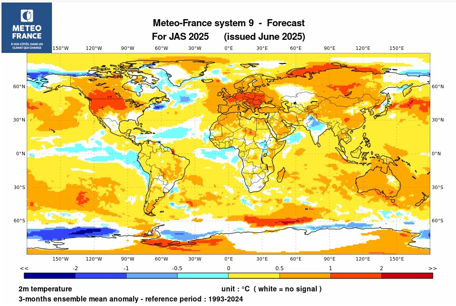 Prévision de l'anomalie de température de surface océanique