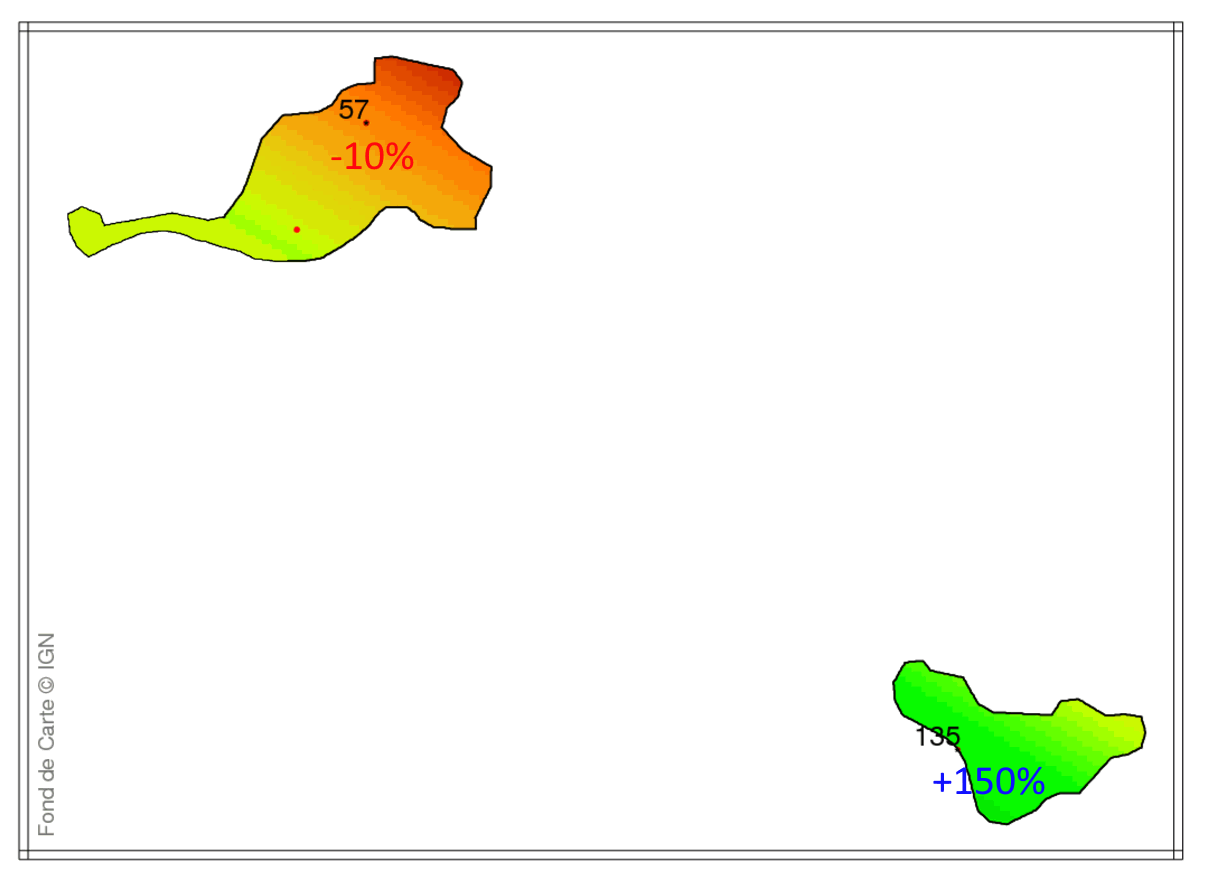 Précipitations mensuelles aux Îles du Nord