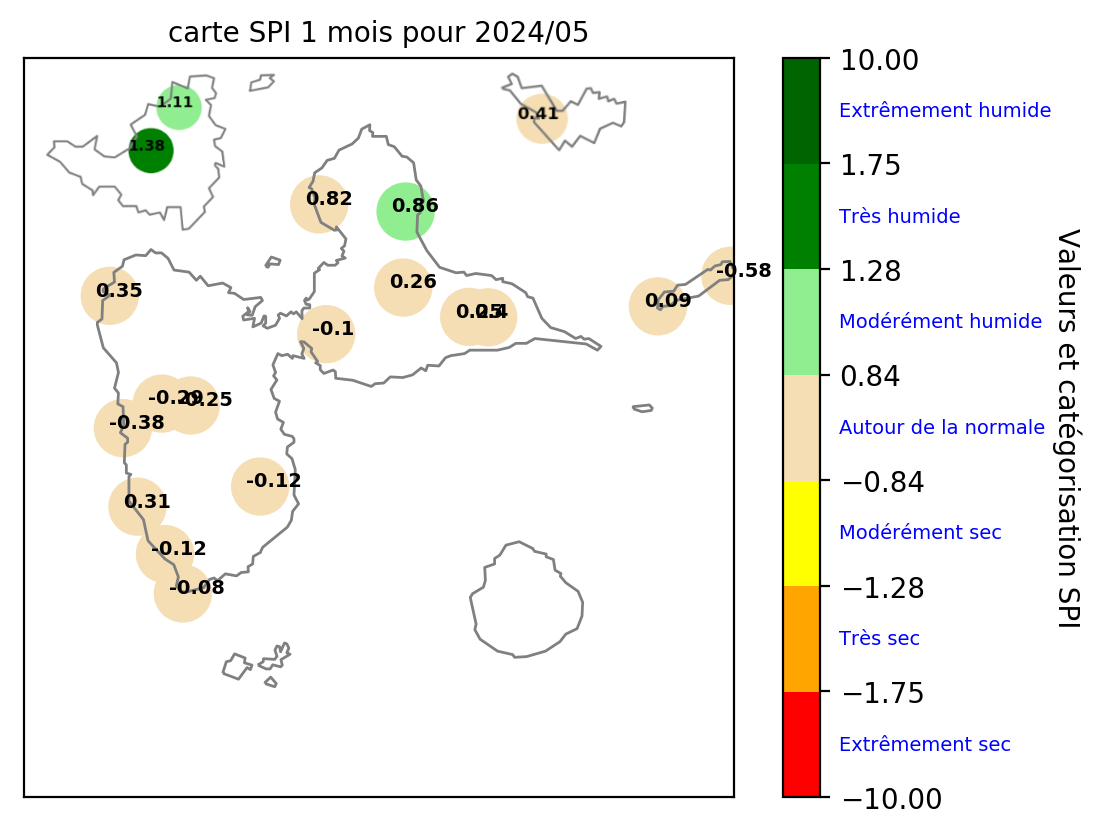 Etat pluviométrique mensuel au mois de mai 2024