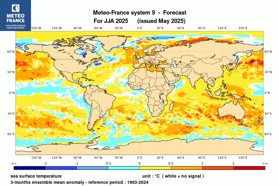 Prévision de l'anomalie de température de surface océanique