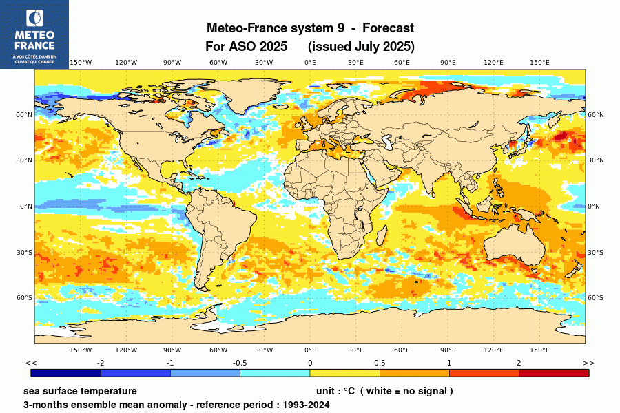 Prévision de l'anomalie de température de surface océanique
