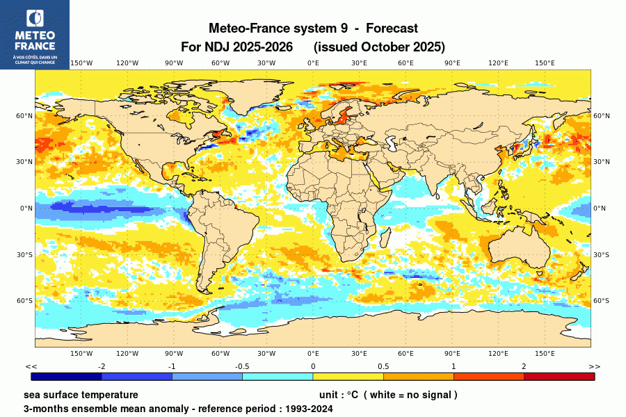 Prévision de l'anomalie de température de surface océanique