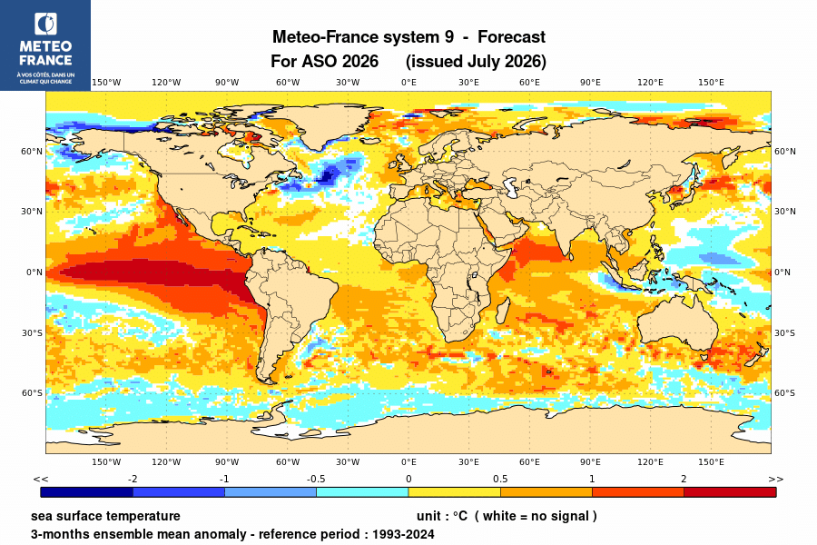 Prévision de l'anomalie de température de surface océanique