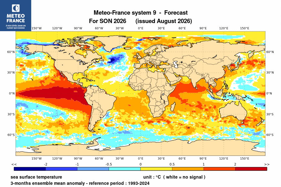 Prévision de l'anomalie de température de surface océanique