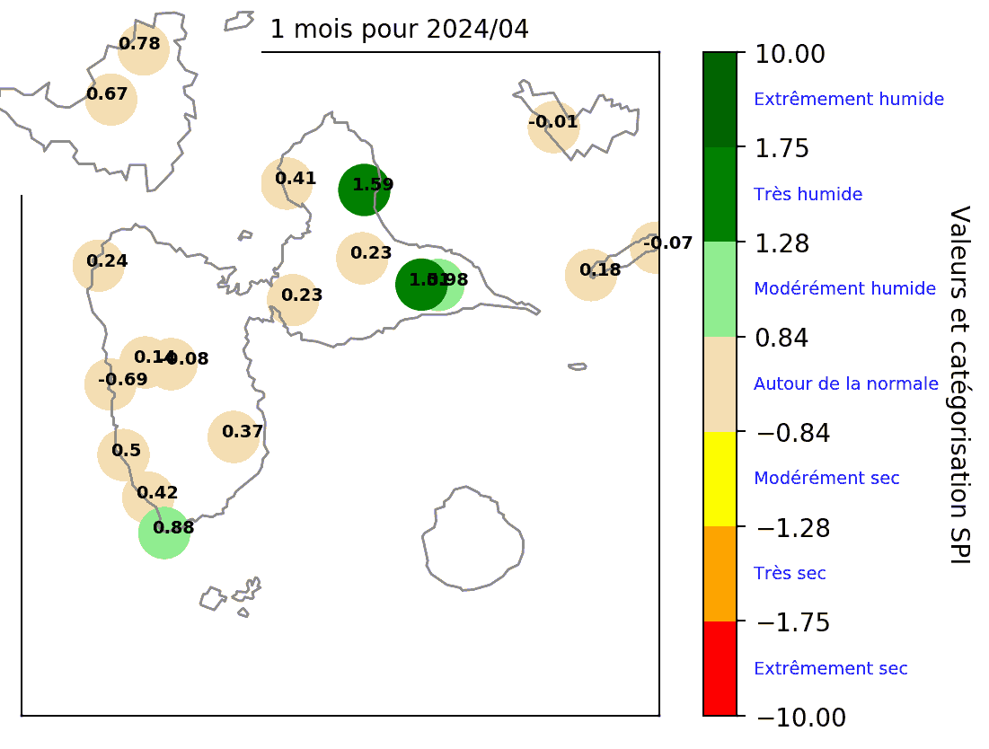 Etat pluviométrique mensuel au mois d'avril 2024