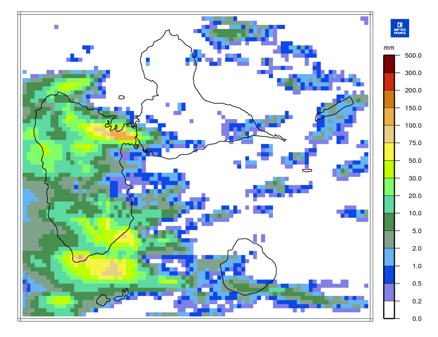 Lame d'eau quotidienne du 10 mars à 8h au 11 mars à 8h