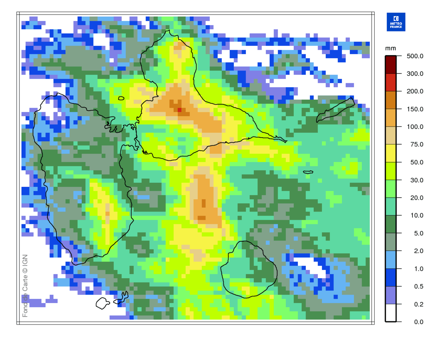 Lame d'eau quotidienne du 8 mars à 8h au 9 mars à 8h
