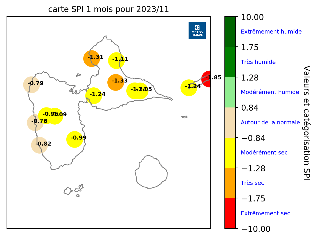 Etat pluviométrique en Guadeloupe