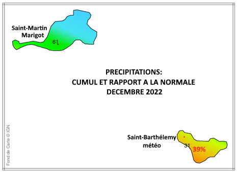 Cumul de précipitations Saint-Martin et St-Barthélemy