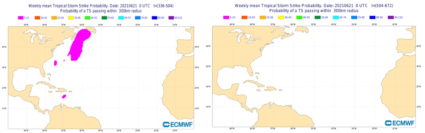 Probabilité de tempête tropicale juillet 2021