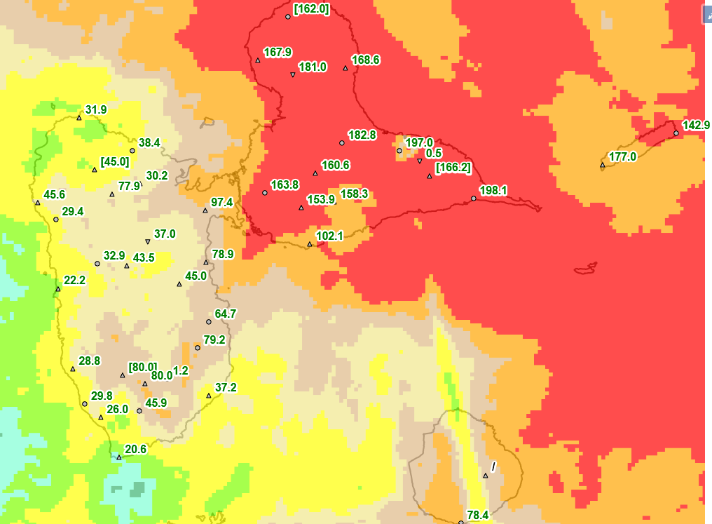 Cumuls de précipitations - 10 octobre 2025
