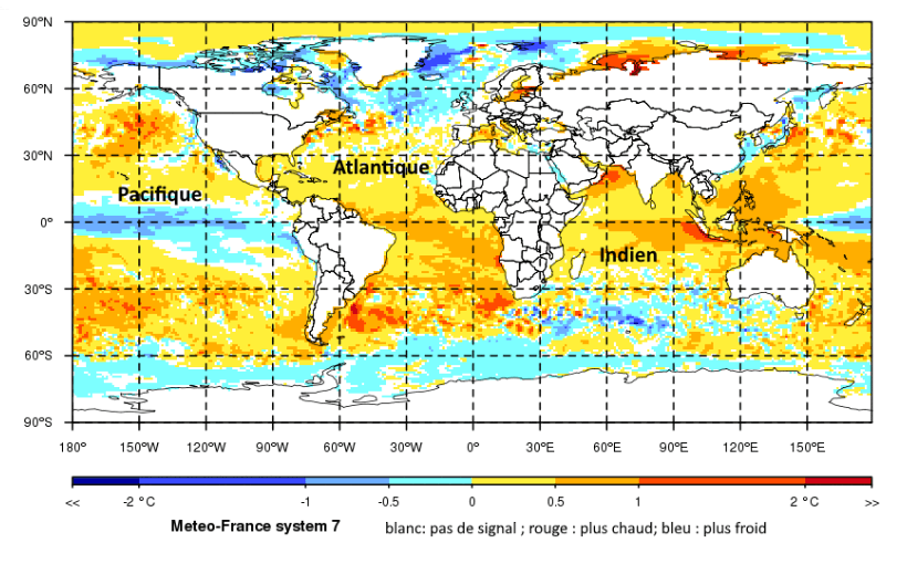 Anomalies des températures océaniques