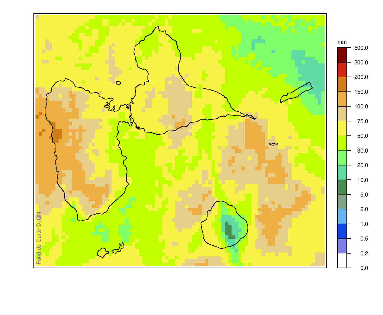 Lame d'eau 12h du 13 août de 00h à 12h locales