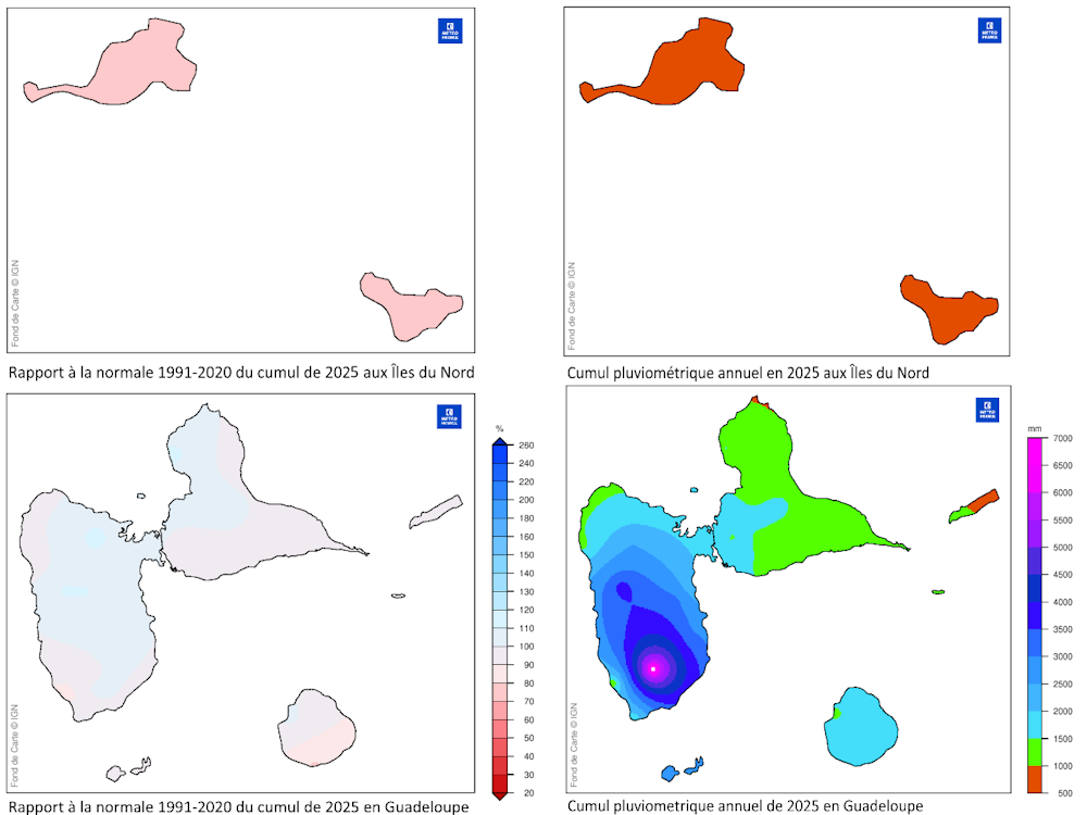 Carte des cumuls pluviométriques en 2025